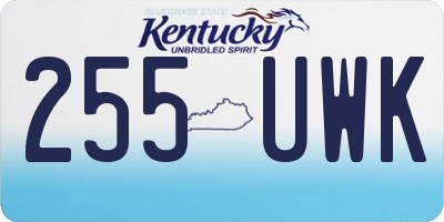 KY license plate 255UWK