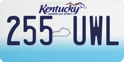 KY license plate 255UWL