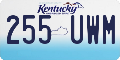 KY license plate 255UWM