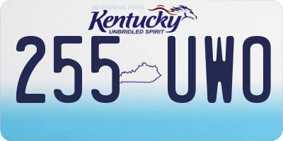 KY license plate 255UWO