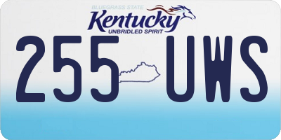 KY license plate 255UWS