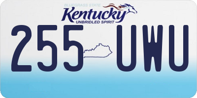 KY license plate 255UWU
