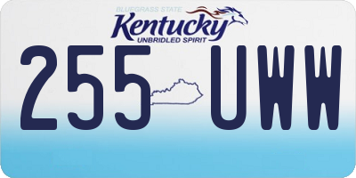 KY license plate 255UWW