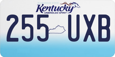 KY license plate 255UXB