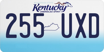 KY license plate 255UXD