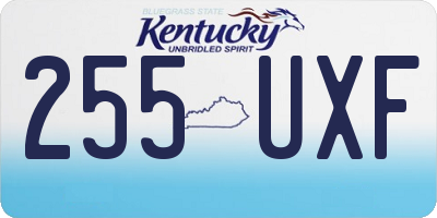 KY license plate 255UXF