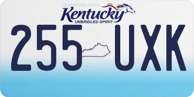 KY license plate 255UXK