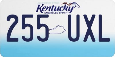 KY license plate 255UXL