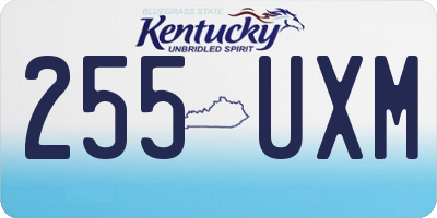 KY license plate 255UXM