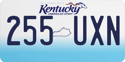 KY license plate 255UXN