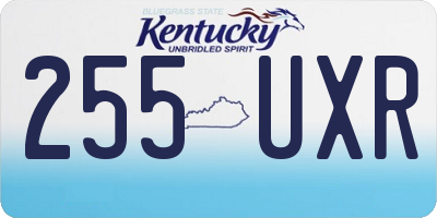 KY license plate 255UXR