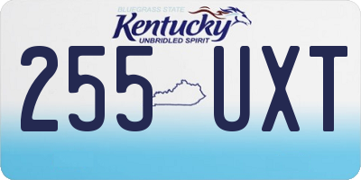 KY license plate 255UXT