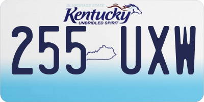 KY license plate 255UXW