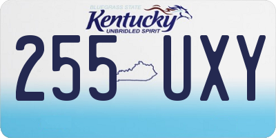 KY license plate 255UXY