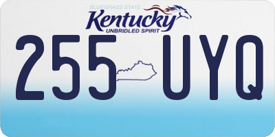 KY license plate 255UYQ