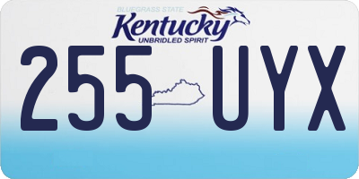 KY license plate 255UYX