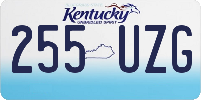 KY license plate 255UZG