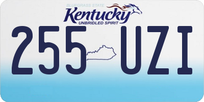 KY license plate 255UZI