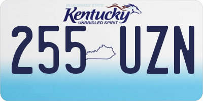 KY license plate 255UZN