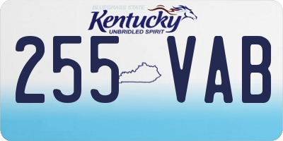 KY license plate 255VAB