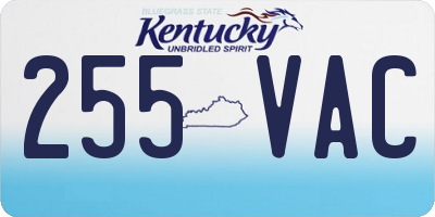 KY license plate 255VAC