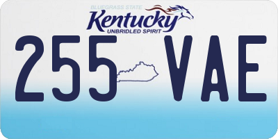 KY license plate 255VAE