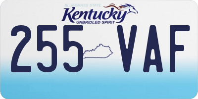 KY license plate 255VAF
