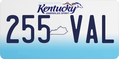 KY license plate 255VAL