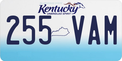 KY license plate 255VAM
