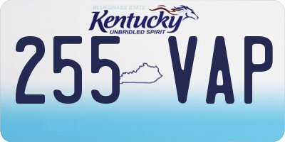 KY license plate 255VAP