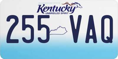 KY license plate 255VAQ