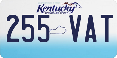 KY license plate 255VAT
