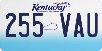 KY license plate 255VAU