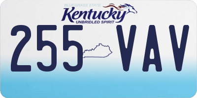 KY license plate 255VAV
