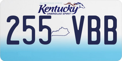 KY license plate 255VBB