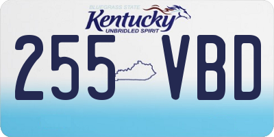 KY license plate 255VBD