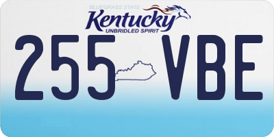 KY license plate 255VBE