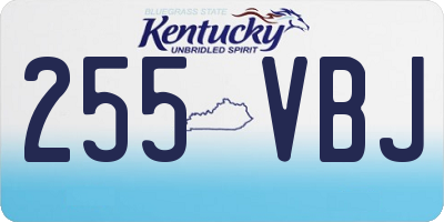 KY license plate 255VBJ