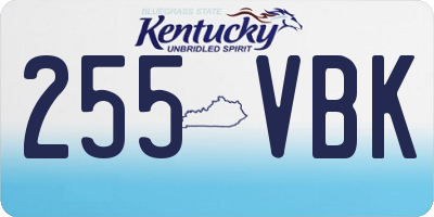 KY license plate 255VBK