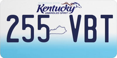 KY license plate 255VBT