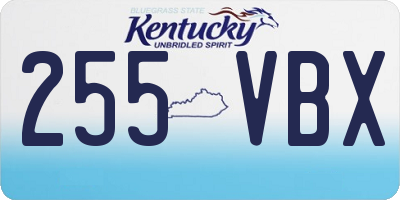 KY license plate 255VBX