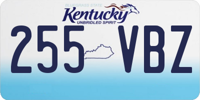 KY license plate 255VBZ