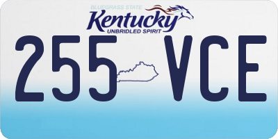 KY license plate 255VCE