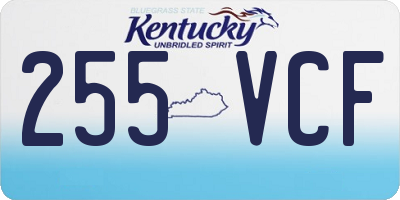 KY license plate 255VCF