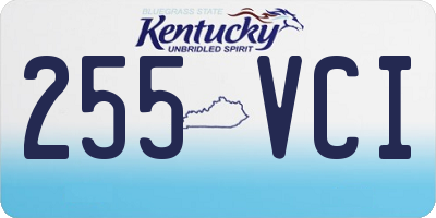 KY license plate 255VCI