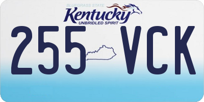 KY license plate 255VCK
