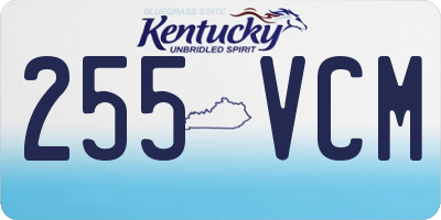 KY license plate 255VCM
