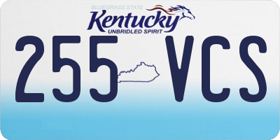 KY license plate 255VCS