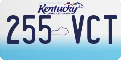 KY license plate 255VCT