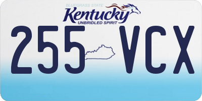 KY license plate 255VCX